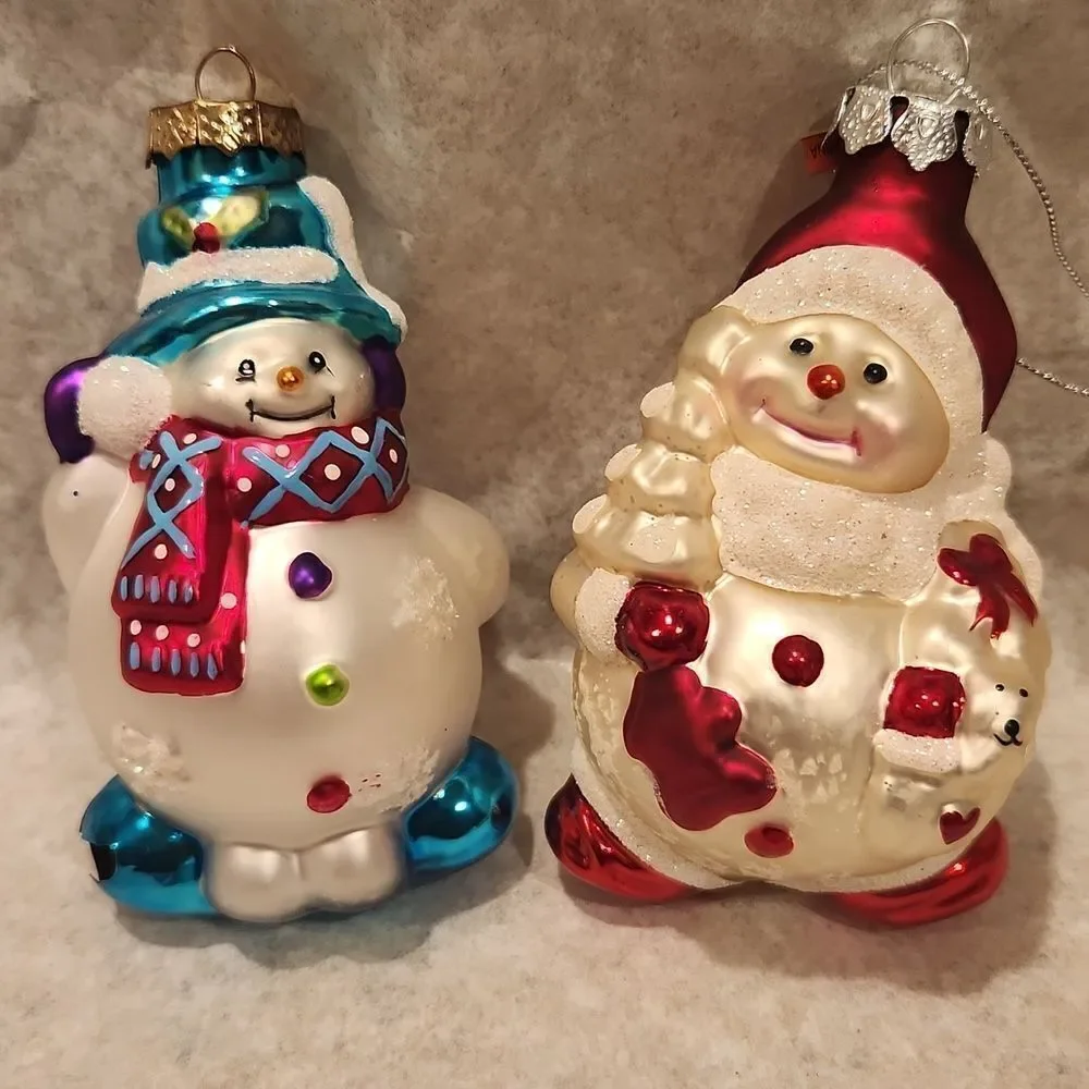 Snowman Christmas Ornaments Set of 2